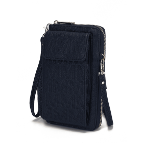 MKF Collection Caddy Vegan Leather Women Phone Wallet Crossbody by Mia k (Material: Polycarbonate, Color: Navy)