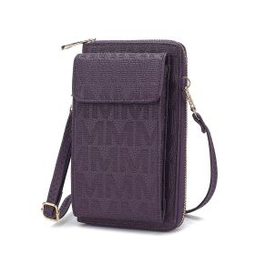 MKF Collection Caddy Vegan Leather Women Phone Wallet Crossbody by Mia k (Material: Polycarbonate, Color: Purple)