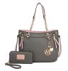 MKF Collection Lina Tote Handbag with Wristlet Wallet Vegan Leather Crossover Women's Purse by Mia K