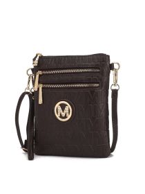 MKF Collection Scarlett Crossbody Handbag by Mia k (Material: Polycarbonate, Color: Chocolate)