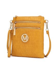 MKF Collection Scarlett Crossbody Handbag by Mia k (Material: Polycarbonate, Color: Mustard)