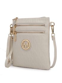 MKF Collection Scarlett Crossbody Handbag by Mia k (Material: Polycarbonate, Color: Beige)