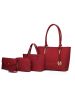 MKF Collection Edelyn embossed M Signature Four PCS Tote Set by Mia k