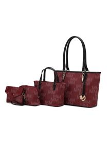 MKF Collection Alexy M Signature Four PCS Set by Mia k (Material: Polycarbonate, Color: Burgundy)