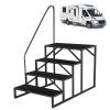 Hot Tub Steps Outdoor, 2 RV Steps with Handrail, Portable RV Stairs 3 Step, Heavy Duty Truck Camper Steps Ladders for Travel Trailers, 5th Wheel