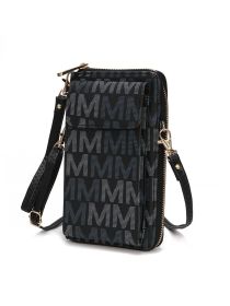 MKF Collection Cossetta Cell Phone Crossbody Wristlet Handbag Vegan Leather Versatile Multi-Use Phone Holder by Mia K (Material: Vegan Leather, Color: Black)