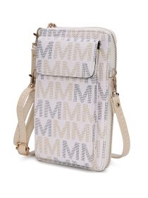 MKF Collection Cossetta Cell Phone Crossbody Wristlet Handbag Vegan Leather Versatile Multi-Use Phone Holder by Mia K (Material: Vegan Leather, Color: White)
