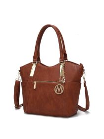 MKF Collection Hazel Vegan Leather Women Tote by Mia k (Material: Vegan Leather, Color: Camel)