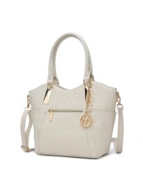 MKF Collection Hazel Vegan Leather Women Tote by Mia k (Material: Vegan Leather, Color: Beige)