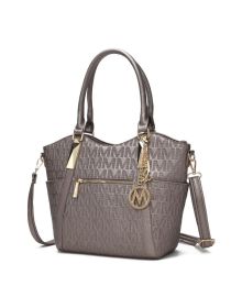 MKF Collection Hazel Vegan Leather Women Tote by Mia k (Material: Vegan Leather, Color: PEWTER)