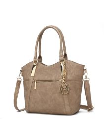 MKF Collection Hazel Vegan Leather Women Tote by Mia k (Material: Vegan Leather, Color: Taupe)