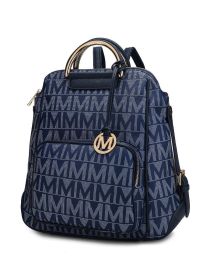 MKF Collection Cora Milan M Signature Trendy Backpack by Mia k (Material: Vegan Leather, Color: Navy)