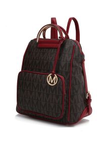 MKF Collection Cora Milan M Signature Trendy Backpack by Mia k (Material: Vegan Leather, Color: Red)