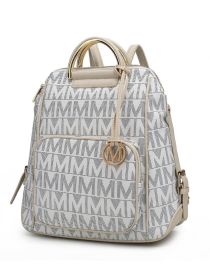 MKF Collection Cora Milan M Signature Trendy Backpack by Mia k (Material: Vegan Leather, Color: White)