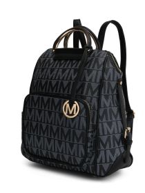 MKF Collection Cora Milan M Signature Trendy Backpack by Mia k (Material: Vegan Leather, Color: Black)