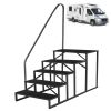 Hot Tub Steps Outdoor, 2 RV Steps with Handrail, Portable RV Stairs 3 Step, Heavy Duty Truck Camper Steps Ladders for Travel Trailers, 5th Wheel