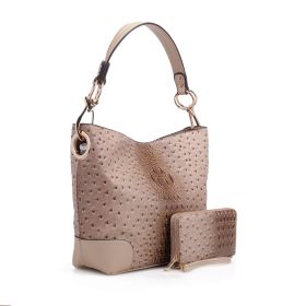 MKF Collection Wandy Soft Vegan Leather Hobo & Wallet Set by Mia K (Material: Vegan Leather, Color: Beige)