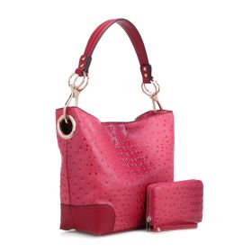 MKF Collection Wandy Soft Vegan Leather Hobo & Wallet Set by Mia K (Material: Vegan Leather, Color: Coral)