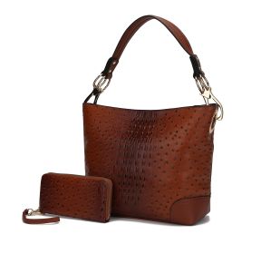 MKF Collection Wandy Soft Vegan Leather Hobo & Wallet Set by Mia K (Material: Vegan Leather, Color: Brown)