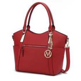 MKF Collection Janise Solid Tote Handbag Women by Mia K (Material: Vegan Leather, Color: Red)