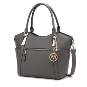 MKF Collection Janise Solid Tote Handbag Women by Mia K (Material: Vegan Leather, Color: Charcoal)