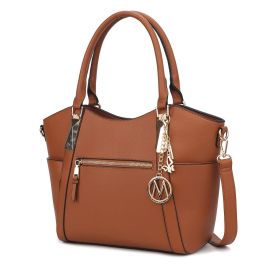 MKF Collection Janise Solid Tote Handbag Women by Mia K (Material: Vegan Leather, Color: Brown)