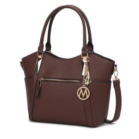 MKF Collection Janise Solid Tote Handbag Women by Mia K (Material: Vegan Leather, Color: Chocolate)