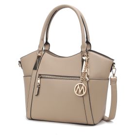MKF Collection Janise Solid Tote Handbag Women by Mia K (Material: Vegan Leather, Color: Taupe)