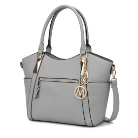 MKF Collection Janise Solid Tote Handbag Women by Mia K (Material: Vegan Leather, Color: Grey)