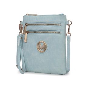 MKF Collection Scarlett Crossbody Handbag by Mia k (Material: Polycarbonate, Color: Light Blue)