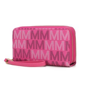 MKF Collection Hofstra M Signature Wallet Wristlet by Mia k (Material: Polycarbonate, Color: Fuchsia)