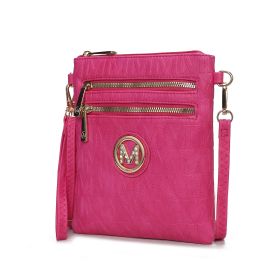 MKF Collection Scarlett Crossbody Handbag by Mia k (Material: Polycarbonate, Color: Fuchsia)
