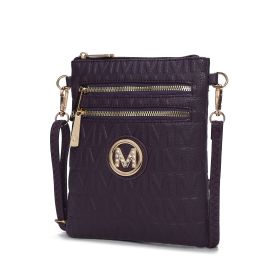 MKF Collection Scarlett Crossbody Handbag by Mia k (Material: Polycarbonate, Color: Purple)
