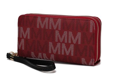 MKF Collection Hofstra M Signature Wallet Wristlet by Mia k (Material: Polycarbonate, Color: Burgundy)