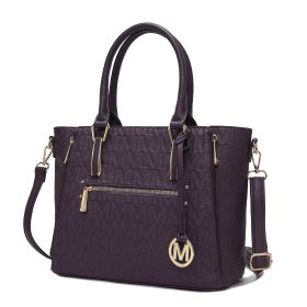 MKF Collection Cairo M Signature Satchel Handbag by Mia k (Material: Polycarbonate, Color: Purple)