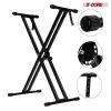 5 CORE Piano Keyboard Stand Double X Style Heavy Duty Adjustable Digital Electric Piano Riser Durable & Sturdy Music Synthesizer Holder Stands For 61