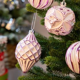 16PCS Shatterproof Christmas Ball Ornaments Set (Color: Pink)