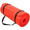 All-Purpose 1-Inch Extra Thick High Density Anti-Tear Exercise Yoga Mat with Carrying Strap