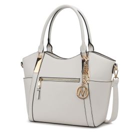 MKF Collection Janise Solid Tote Handbag Women by Mia K (Material: Vegan Leather, Color: White)