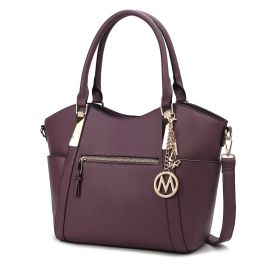 MKF Collection Janise Solid Tote Handbag Women by Mia K (Material: Vegan Leather, Color: Purple)