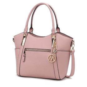 MKF Collection Janise Solid Tote Handbag Women by Mia K (Material: Vegan Leather, Color: Dusty Rose)