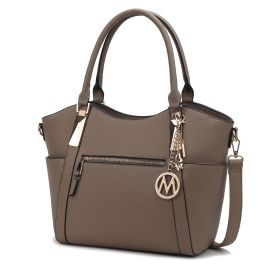 MKF Collection Janise Solid Tote Handbag Women by Mia K (Material: Vegan Leather, Color: Khaki)