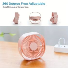 New desktop small fan Rechargeable desktop fan Portable office student dormitory home mini fan Mute(Random color) (SKU: HC552106938-06-01)