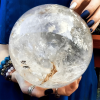 1pc Large White Quartz Crystal Ball - Clear Sphere with Natural Inclusions, for Home Decor, Spiritual Meditation, Feng Shui, Photography, Witchcraft
