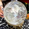 1pc Large White Quartz Crystal Ball - Clear Sphere with Natural Inclusions, for Home Decor, Spiritual Meditation, Feng Shui, Photography, Witchcraft