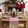 Christmas Table Runner 13x72 Inch, Xmas Trees Snowflakes Winter Holiday Decorative Farmhouse Table Decorations for Kitchen Dinning