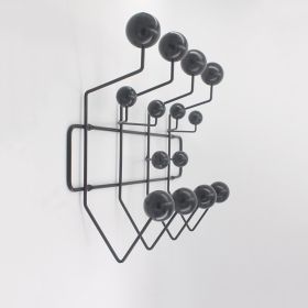 Wall Hanger Hat Coat Rack Hang It All solid wood Hooks (Color: Black hook)
