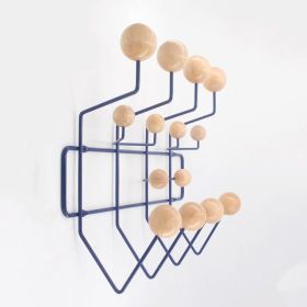 Wall Hanger Hat Coat Rack Hang It All solid wood Hooks (Color: Natural hook)