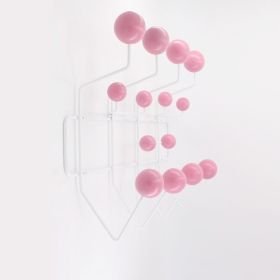 Wall Hanger Hat Coat Rack Hang It All solid wood Hooks (Color: Pink hook)