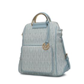 MKF Collection Cora Milan M Signature Trendy Backpack by Mia k (Material: Vegan Leather, Color: Light Blue)